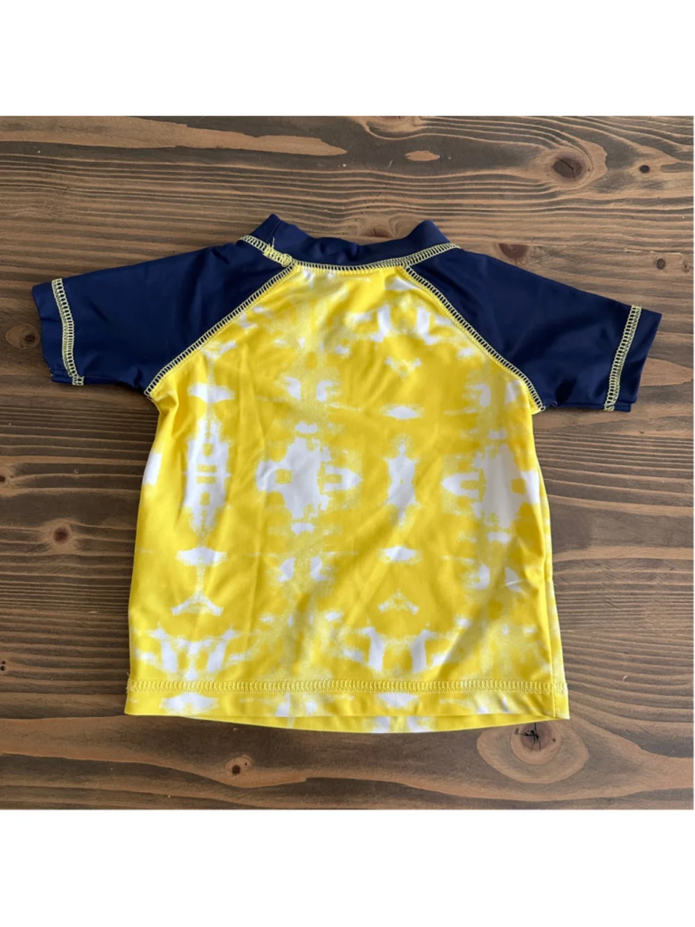 Little Maven by Tori Spelling Rash Guard Baby 6 Months Yellow Blue Swim Shirt